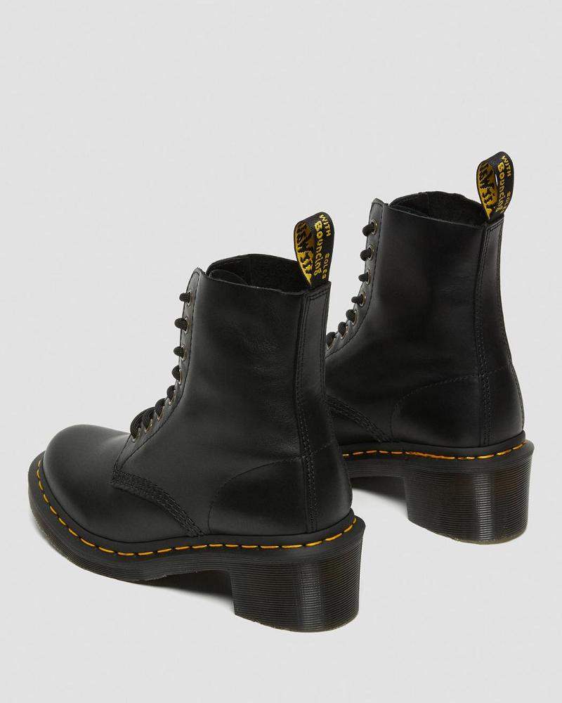 Dr Martens Clemency Leren Hak Hakken Laarzen Dames Zwart | NL 630UZG